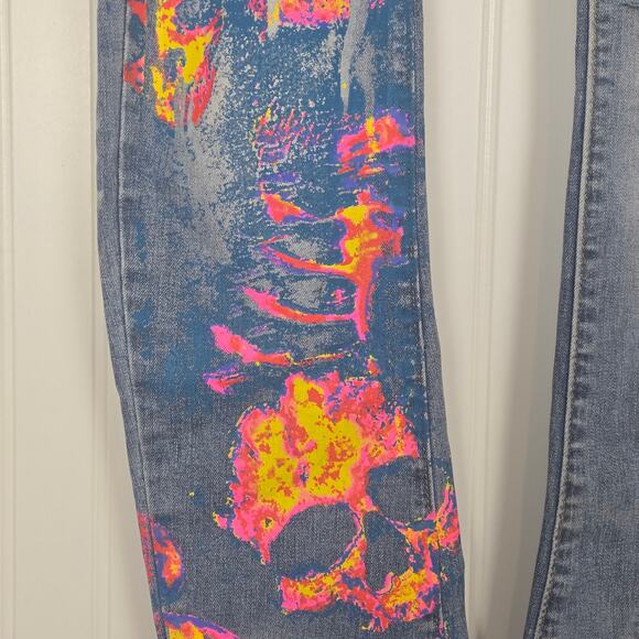 Women's Mackeen Skinny Skull Jeans Size30 Inseam32 Distress - Picture 6 of 11